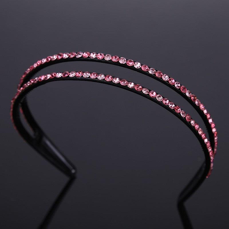 Teeth Shaped Anti Slip Rhinestone Inlaid Narrow Edge Slim Fit Hair Hoop - Amazitshop