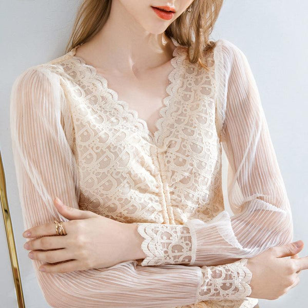Temperament lace blouse women - Amazitshop