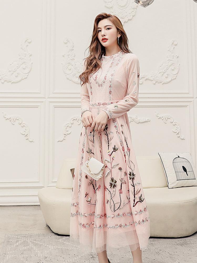 Temperament Skirt Heavy Embroidered Thin Dress - Amazitshop