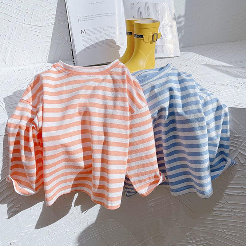 Temperament Striped Bottoming Shirt Tops For Boys And Girls - Amazitshop