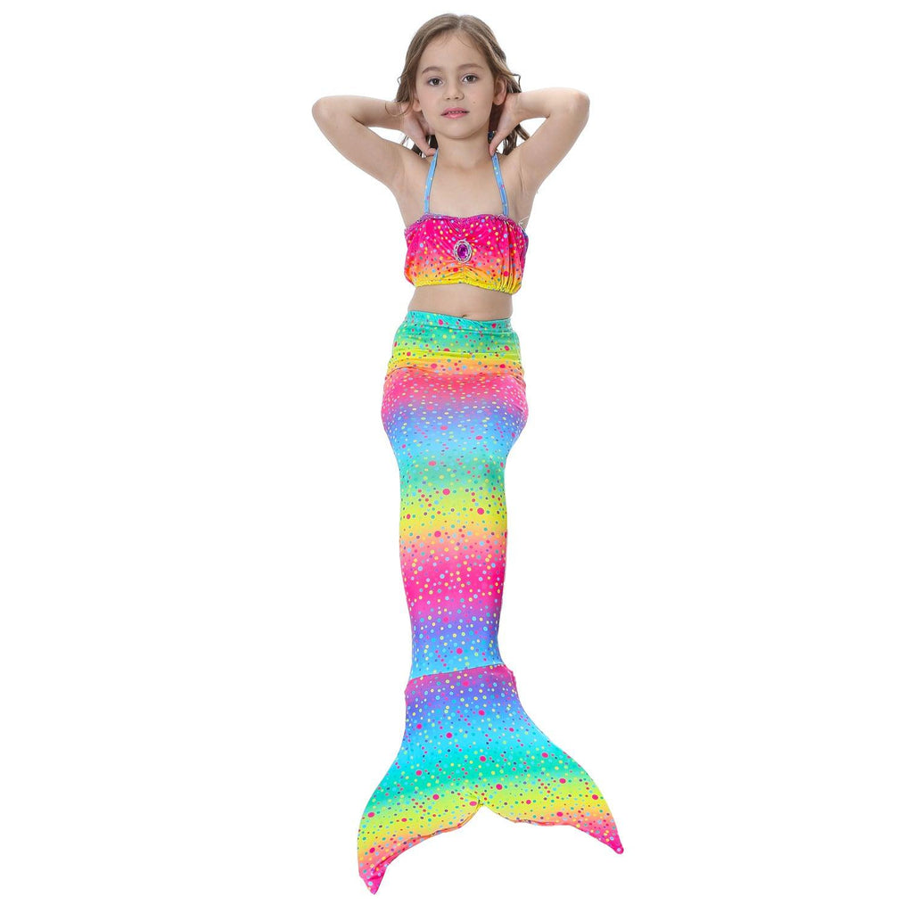 The female's children bikinis split swimming suit suit children swimming suit with Mermaid tail fins - Amazitshop