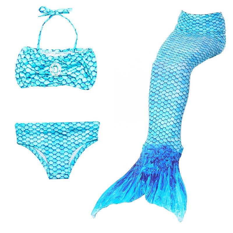 The female's children bikinis split swimming suit suit children swimming suit with Mermaid tail fins - Amazitshop