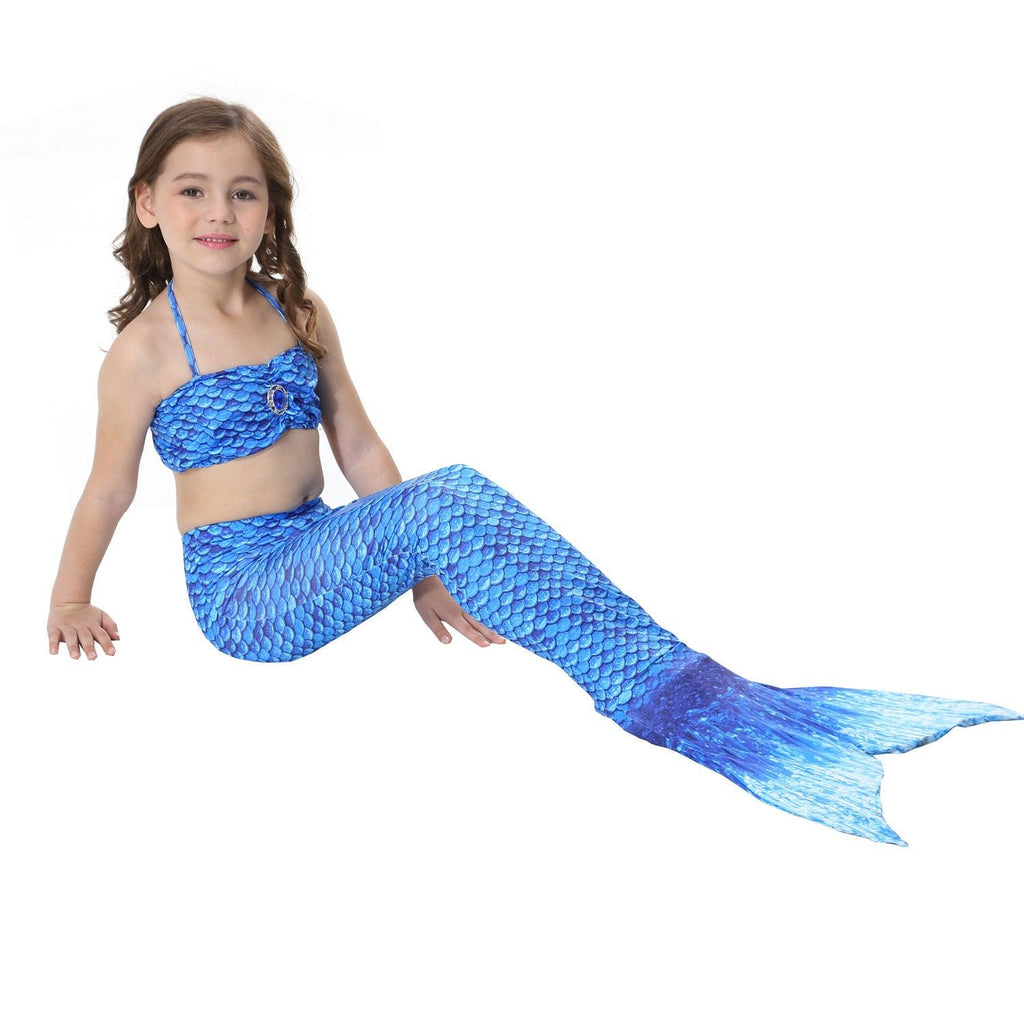 The female's children bikinis split swimming suit suit children swimming suit with Mermaid tail fins - Amazitshop