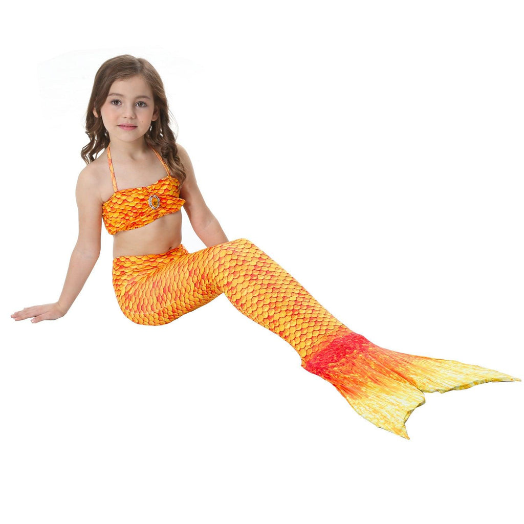 The female's children bikinis split swimming suit suit children swimming suit with Mermaid tail fins - Amazitshop
