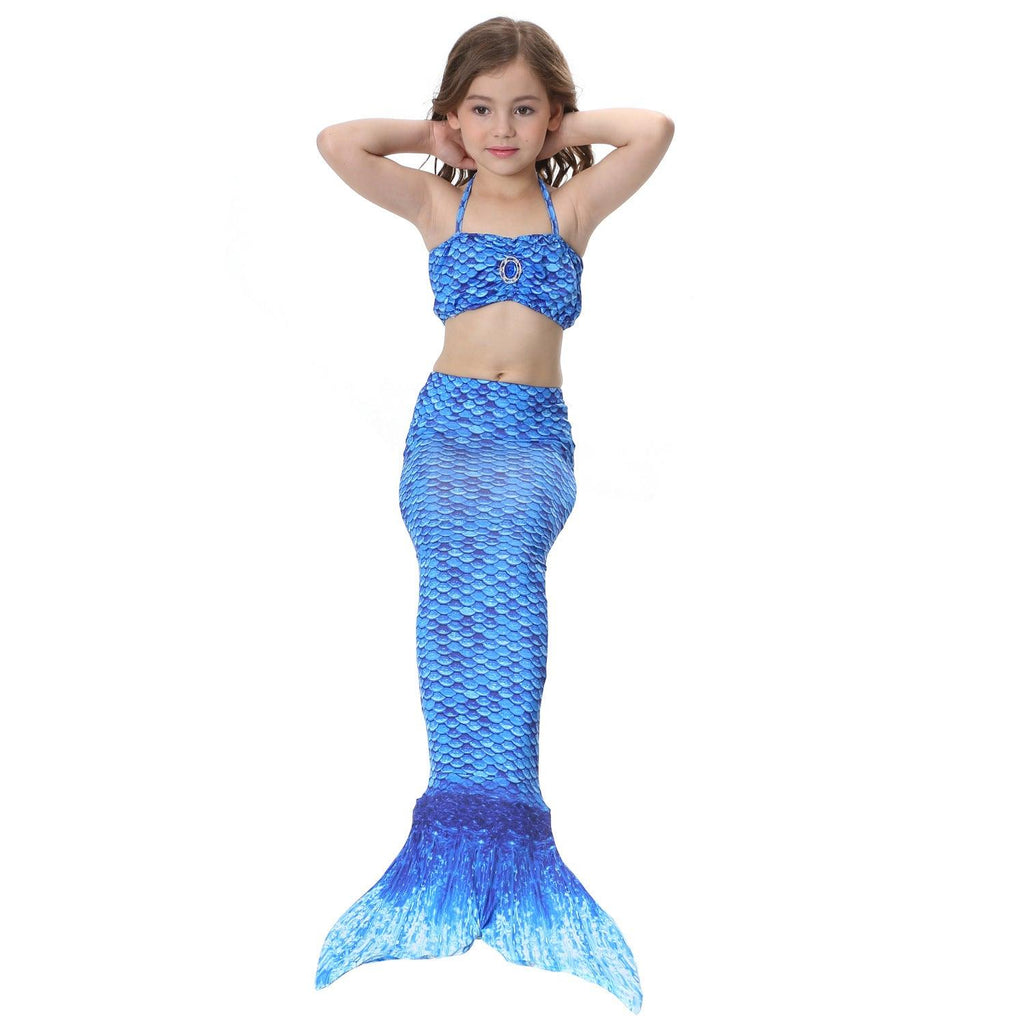 The female's children bikinis split swimming suit suit children swimming suit with Mermaid tail fins - Amazitshop
