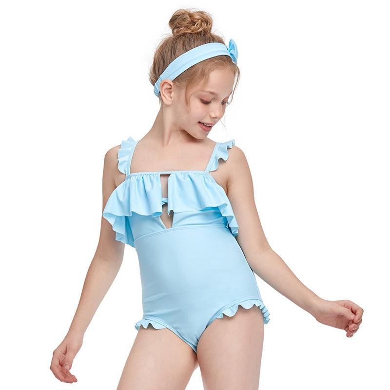 The New One - piece Flashing Girls Swimwear New Children's Swimwear - Amazitshop