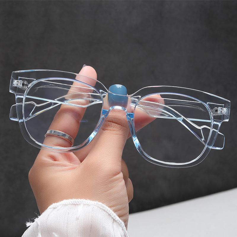 Thick Frame Box Glasses Frame Male And Female Students Anti Blue Light Internet Celebrity Optical Glasses Glasses With Myopic Glasses Option - Amazitshop