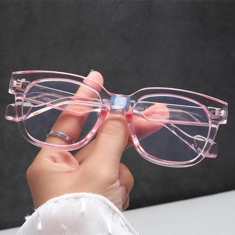 Thick Frame Box Glasses Frame Male And Female Students Anti Blue Light Internet Celebrity Optical Glasses Glasses With Myopic Glasses Option - Amazitshop