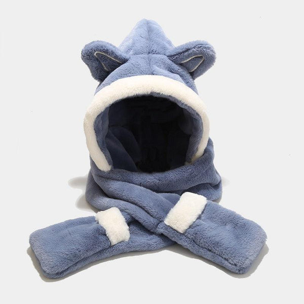 Thick Plush One Piece Cat Ear Protection Hat - Amazitshop