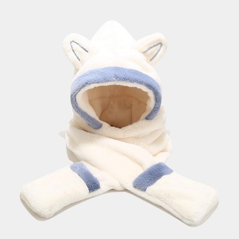 Thick Plush One Piece Cat Ear Protection Hat - Amazitshop