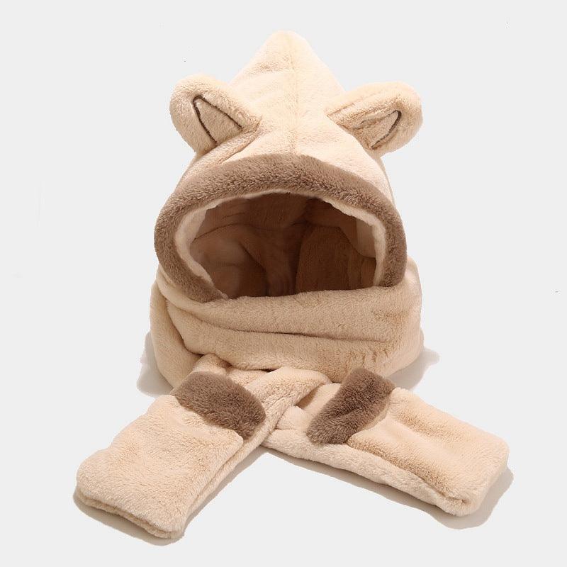 Thick Plush One Piece Cat Ear Protection Hat - Amazitshop