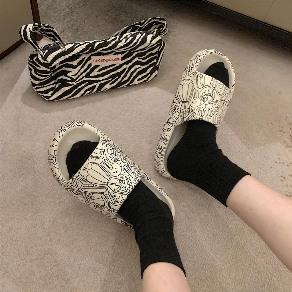 Thick - Soled Indoor Home With Non - Slip Bath Soft - Soled Slippers - Amazitshop