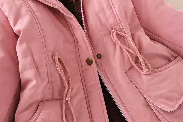 Thick Winter Jacket Women Large Size Long Section Hooded parka outerwear new fashion fur collar Slim padded cotton warm coat - Amazitshop