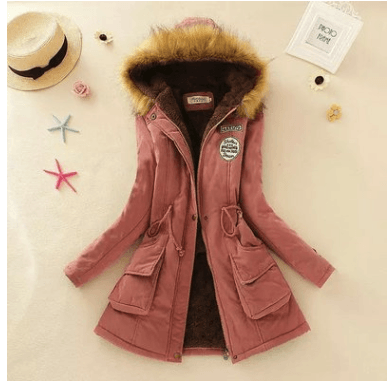 Thick Winter Jacket Women Large Size Long Section Hooded parka outerwear new fashion fur collar Slim padded cotton warm coat - Amazitshop