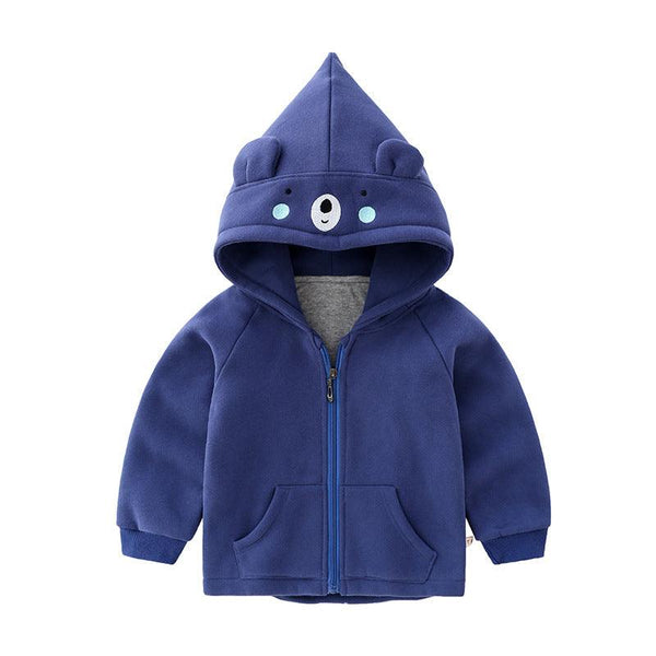 Thickened Children's Cartoon Hooded Zipper Jacket - Amazitshop
