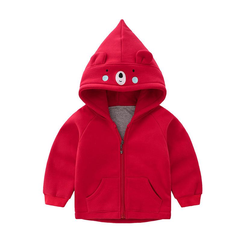 Thickened Children's Cartoon Hooded Zipper Jacket - Amazitshop