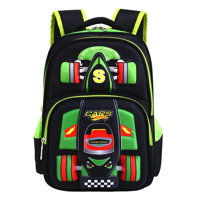Three Dimensional Car Boys Primary School Trolley School Bag - Amazitshop