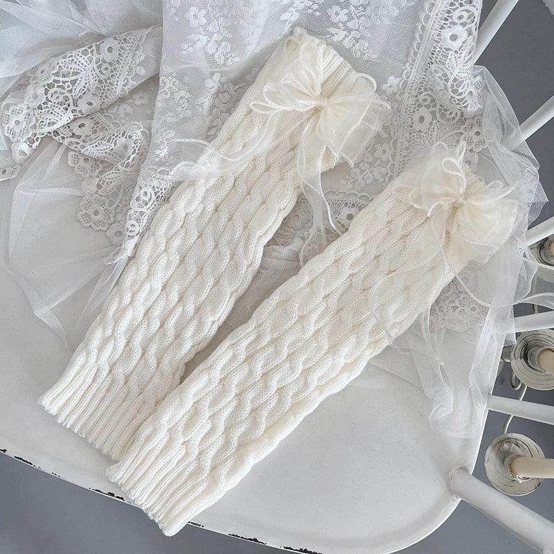 Three Layer Yarn Bow Elephant Leg Socks - Amazitshop