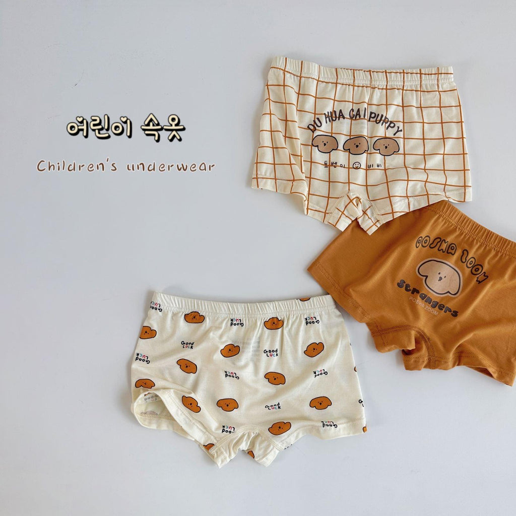 Three - piece Set Children's Underwear Modal Printing Baby Kindergarten Boxer Shorts - Amazitshop