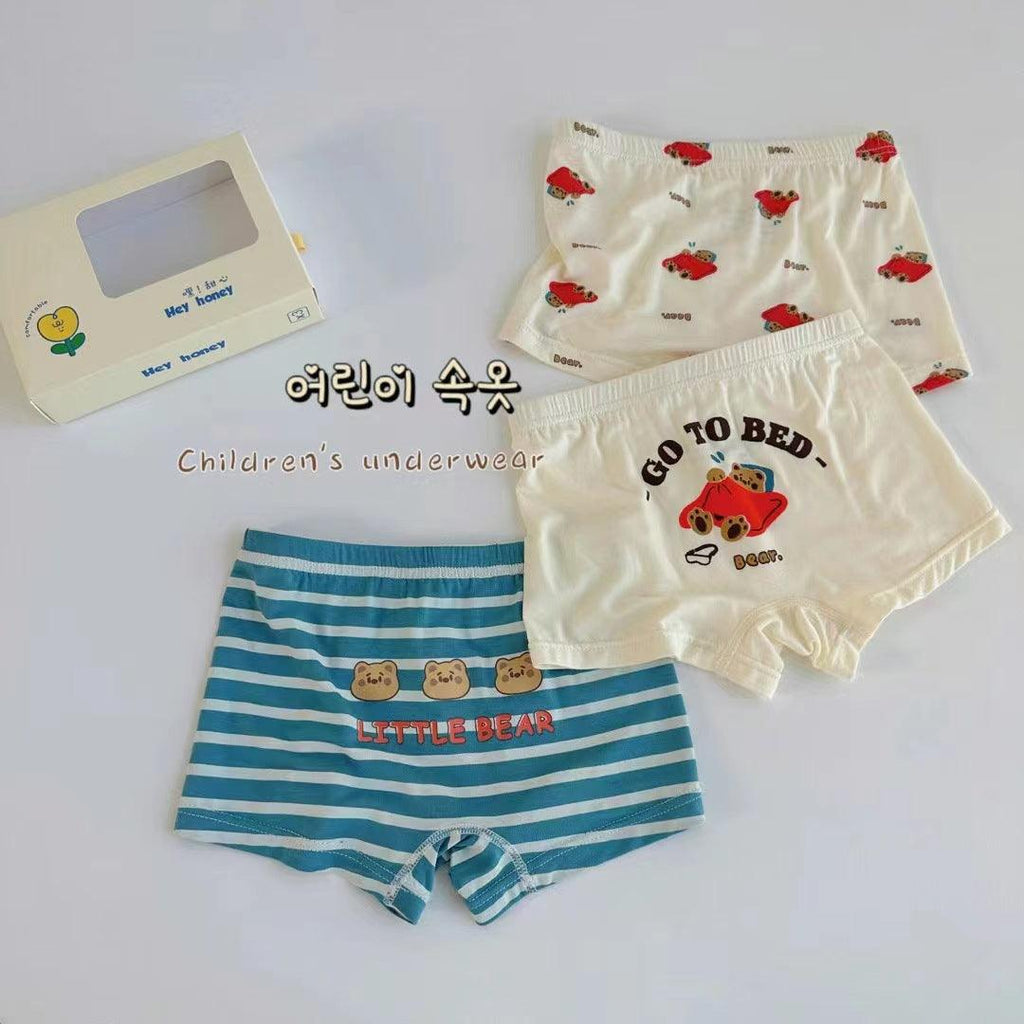 Three - piece Set Children's Underwear Modal Printing Baby Kindergarten Boxer Shorts - Amazitshop