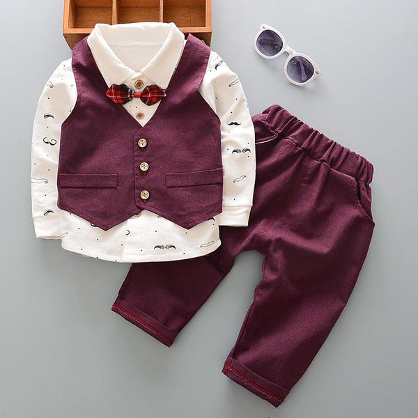 Three - Piece Suit Of Children's Shirt And Vest - Amazitshop