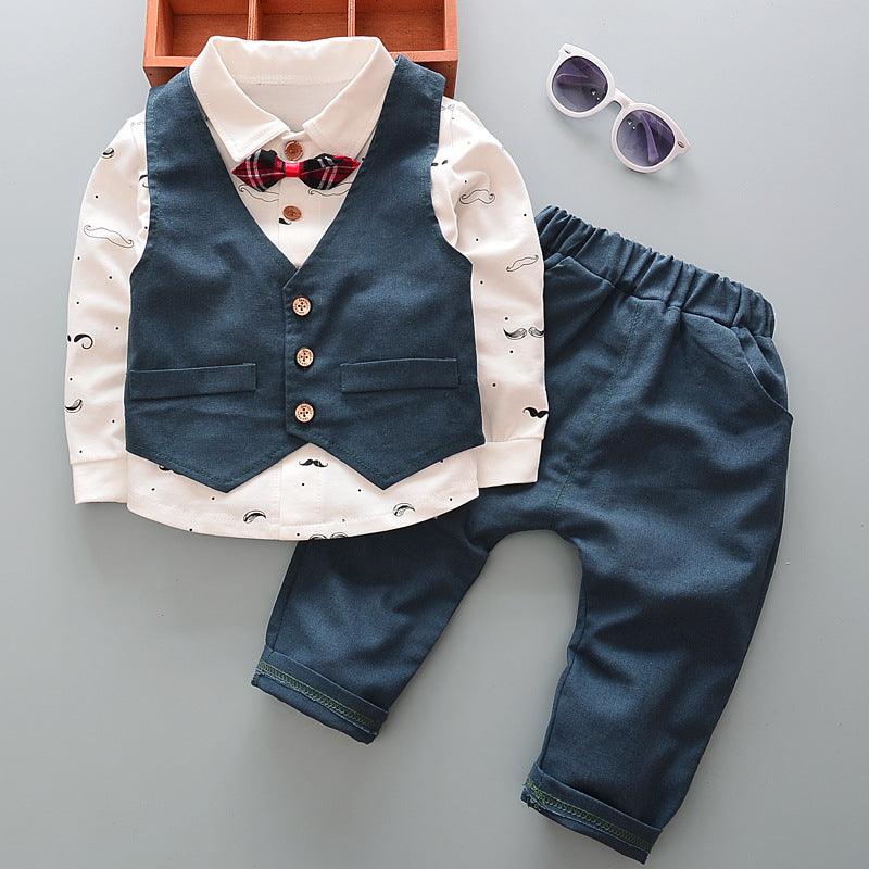 Three - Piece Suit Of Children's Shirt And Vest - Amazitshop