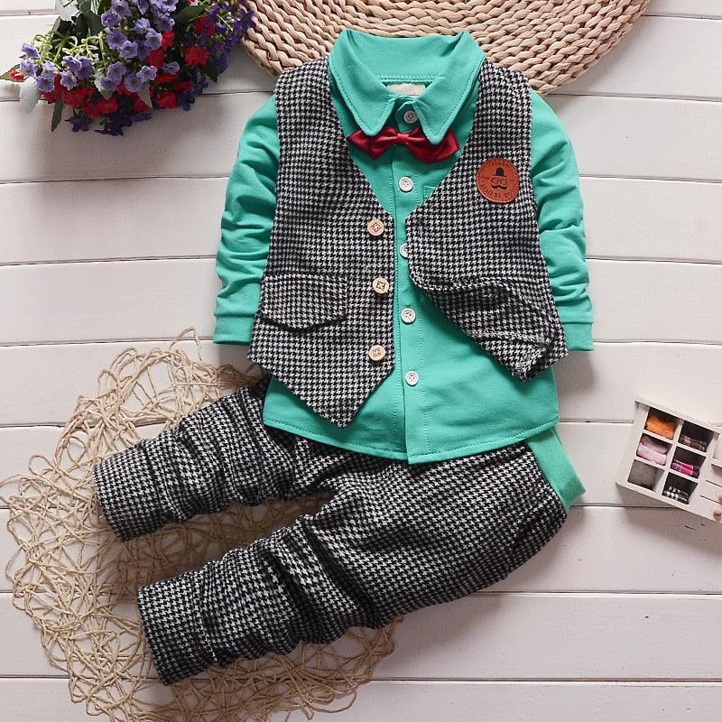 Three - Piece Suit Of Children's Shirt And Vest - Amazitshop