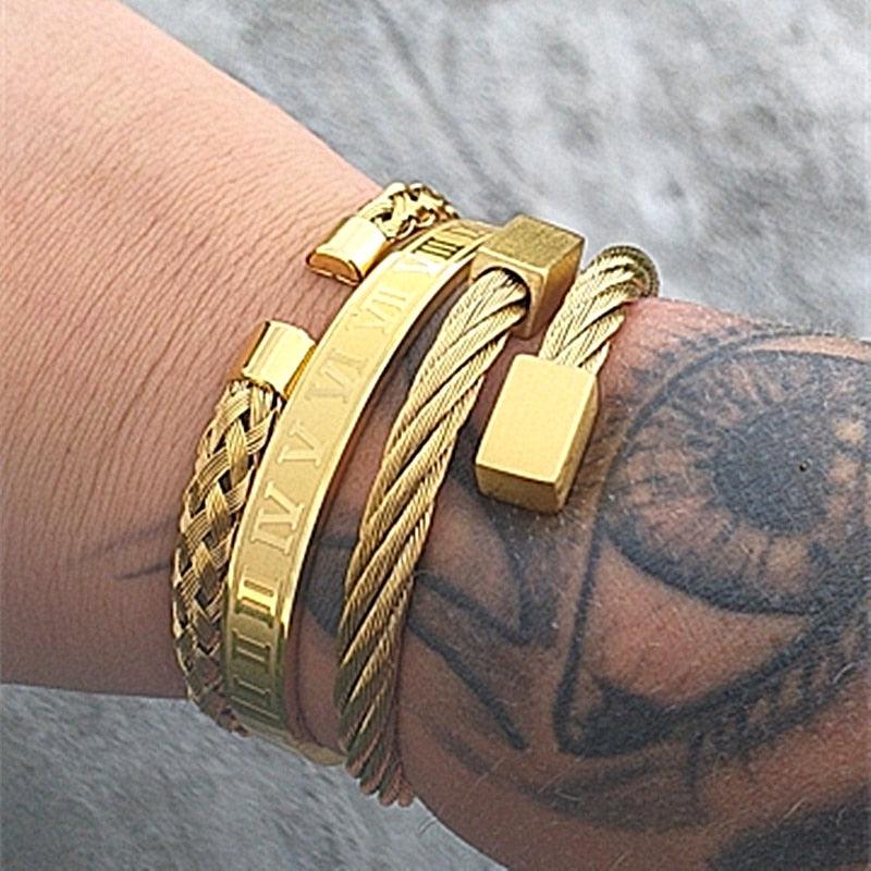 Three Stainless Steel Bracelets - Amazitshop