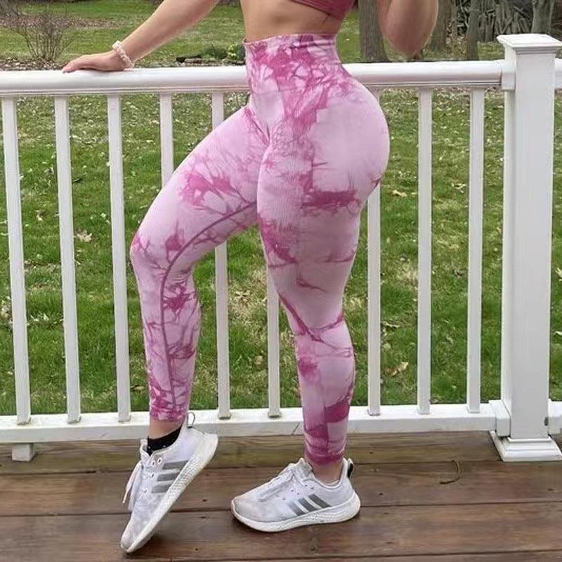 Tie Dye Leggings Women Fitness Yoga Pants Seamless Push Up Workout Tights Gym Sports Legging - Amazitshop