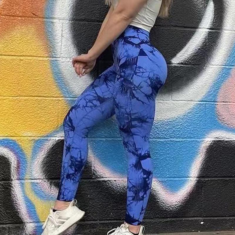 Tie Dye Leggings Women Fitness Yoga Pants Seamless Push Up Workout Tights Gym Sports Legging - Amazitshop