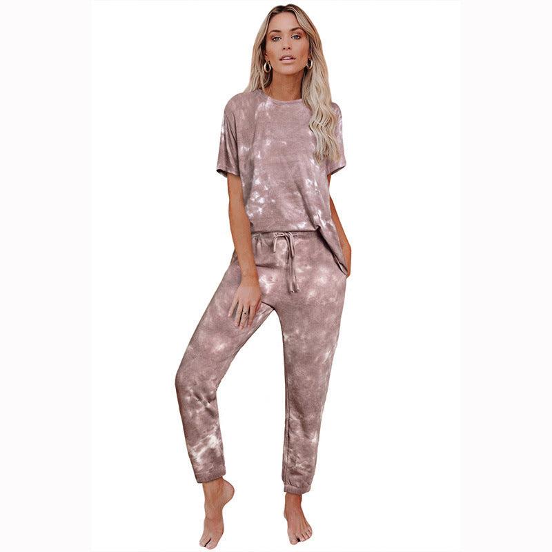 Tie Dye Print One Piece Pajamas Loungewear - Amazitshop