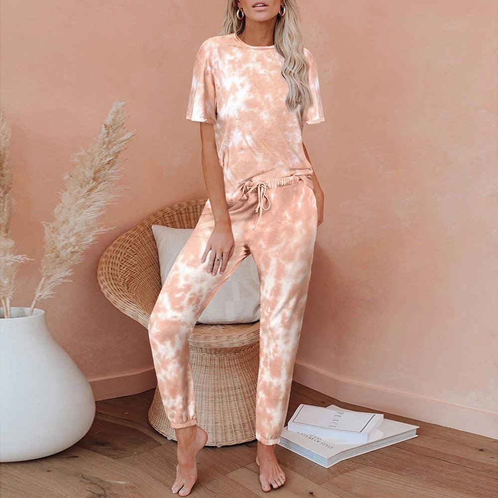 Tie Dye Print One Piece Pajamas Loungewear - Amazitshop
