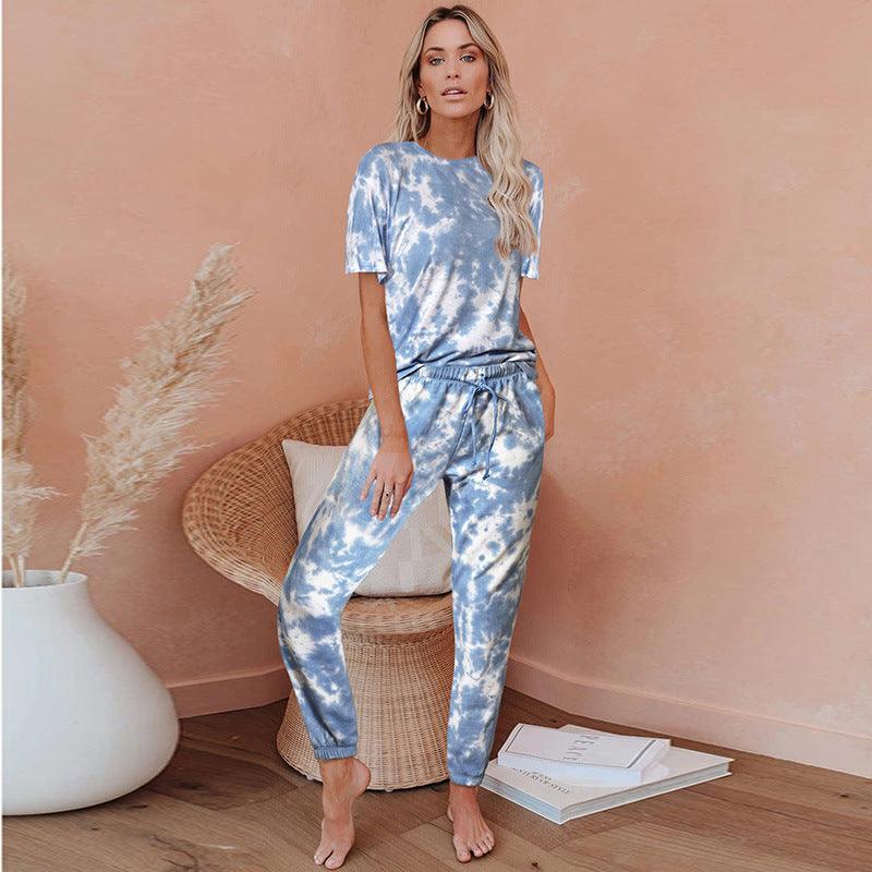 Tie Dye Print One Piece Pajamas Loungewear - Amazitshop