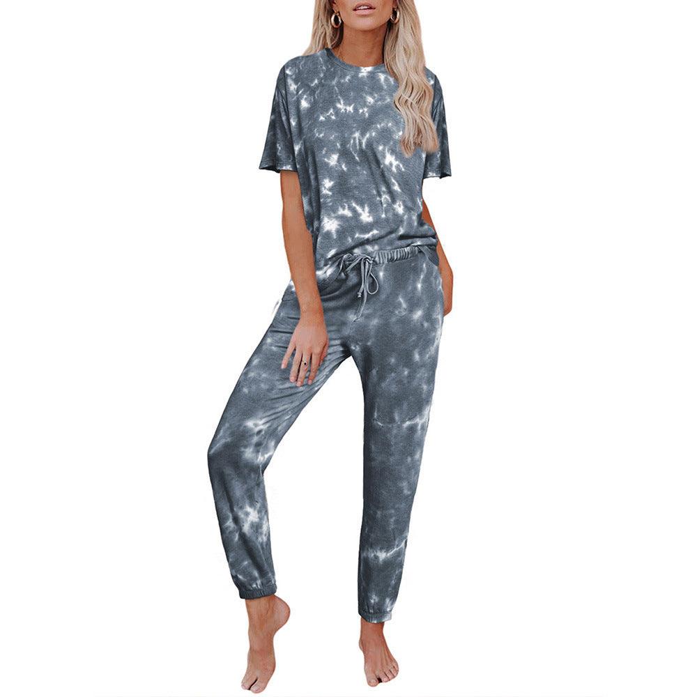 Tie Dye Print One Piece Pajamas Loungewear - Amazitshop
