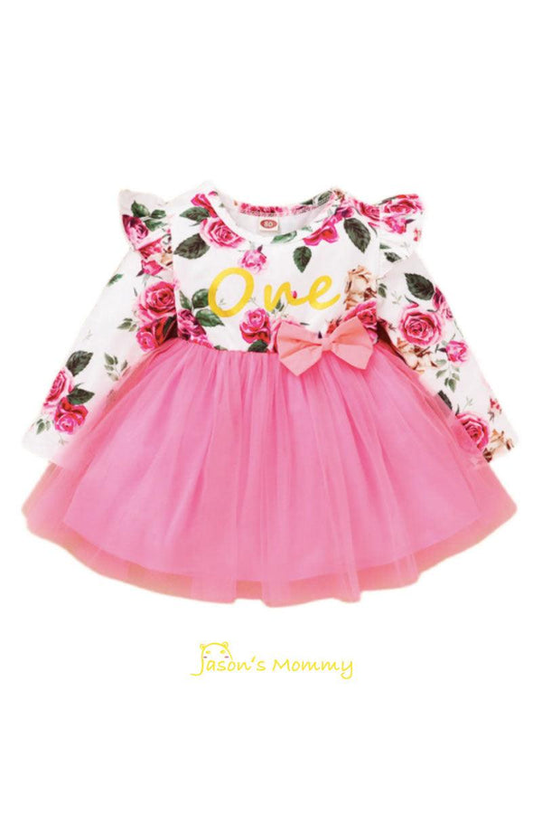 Toddler Baby Girls Dress Floral Ruffle Sleeve Girl Clothes - Amazitshop