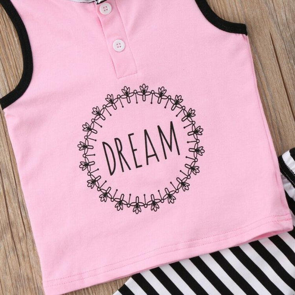 Toddler Kids Baby Girl 1T - 6T Hoodie Top Pants Striped Leggings Headband Outfit Clothes - Amazitshop