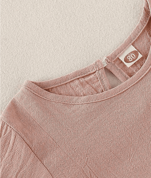 Toddler Kids Baby Girls Flare Short Sleeve Cotton Solid - Amazitshop