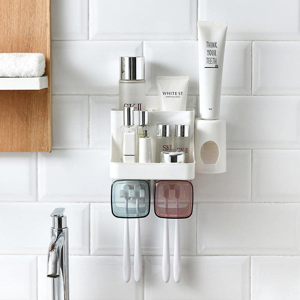 Toothbrush Holder Bathroom Shelving Hole - free Suction Wall - Amazitshop