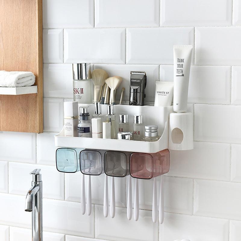 Toothbrush Holder Bathroom Shelving Hole - free Suction Wall - Amazitshop