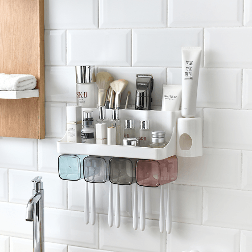 Toothbrush Holder Bathroom Shelving Perforation - free Suction Wall Bathroom Toiletry Set - Amazitshop