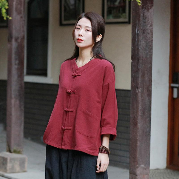 Traditional chinese blouse shirt tops for women - Amazitshop