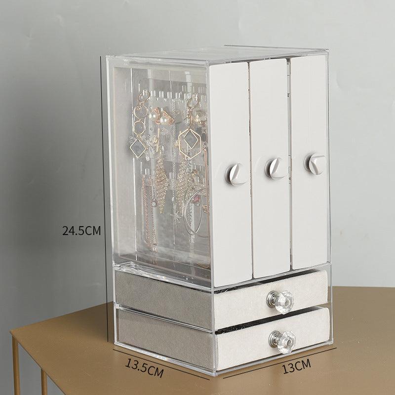 Transparent Jewelry Storage Box Jewelry Organizer Dustproof Display - Amazitshop