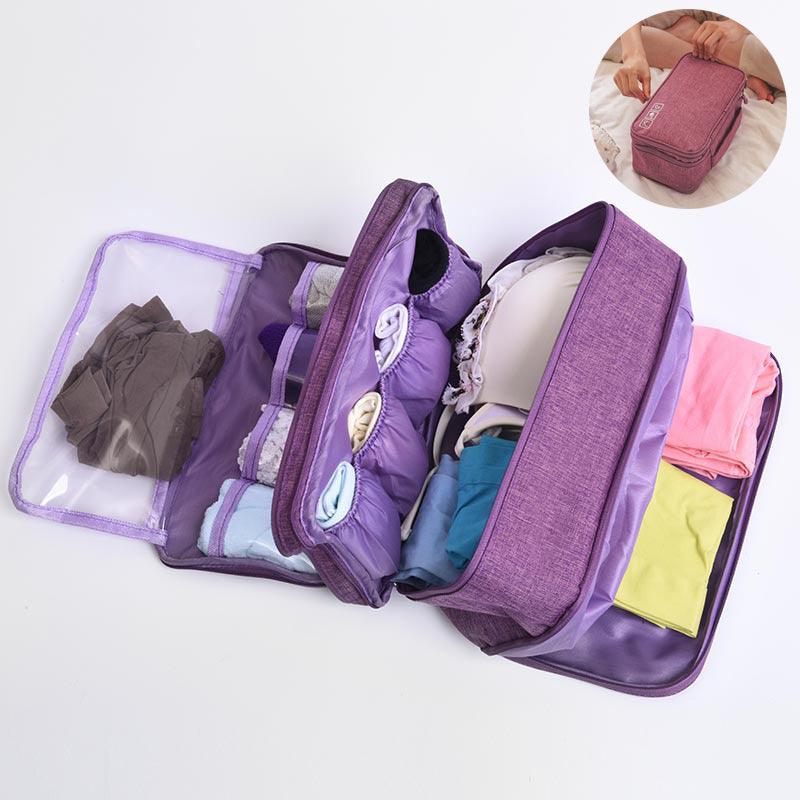 Travel Makeup Bags Women Multi - function 3 - shelf Underwear Storage Bag - Amazitshop