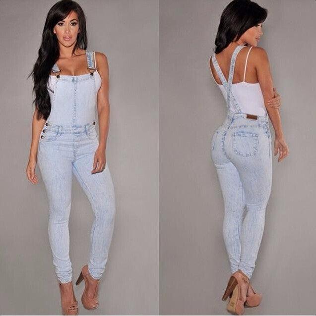 Trendy Ripped Denim Overalls for Women - Amazitshop
