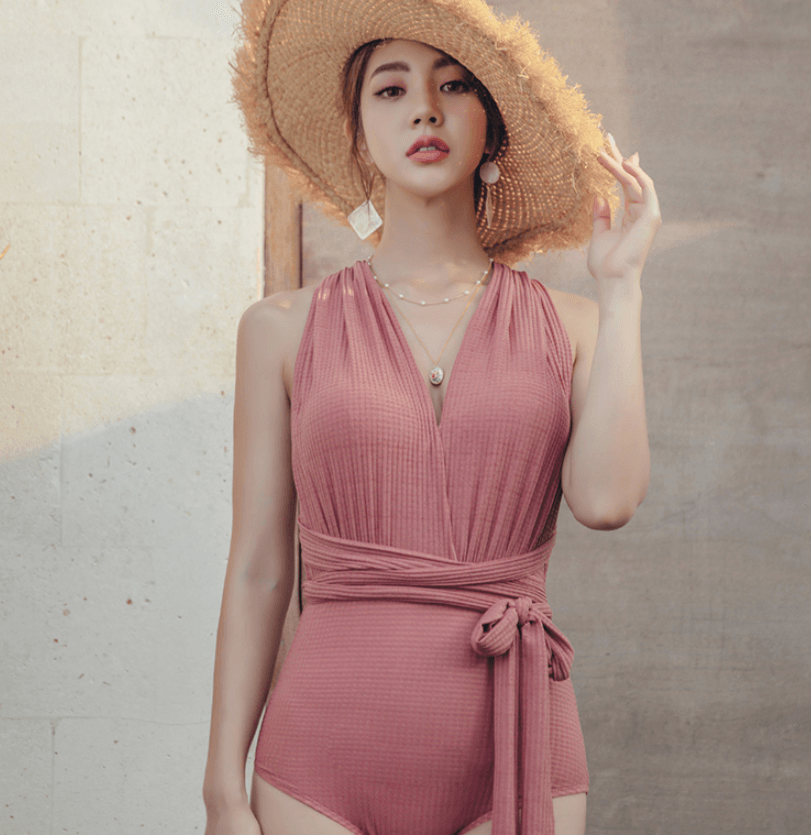 Triangle one - piece bikini straps sexy swimwear - Amazitshop