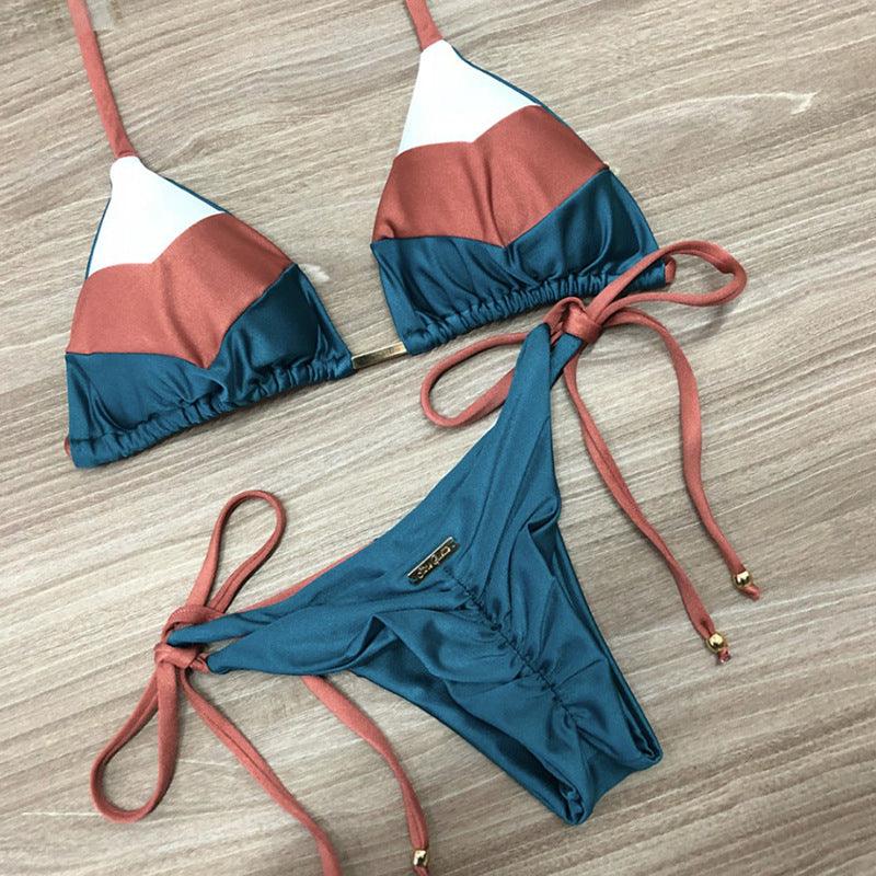 Triangle Tie Side Bikini Swimsuit - Amazitshop