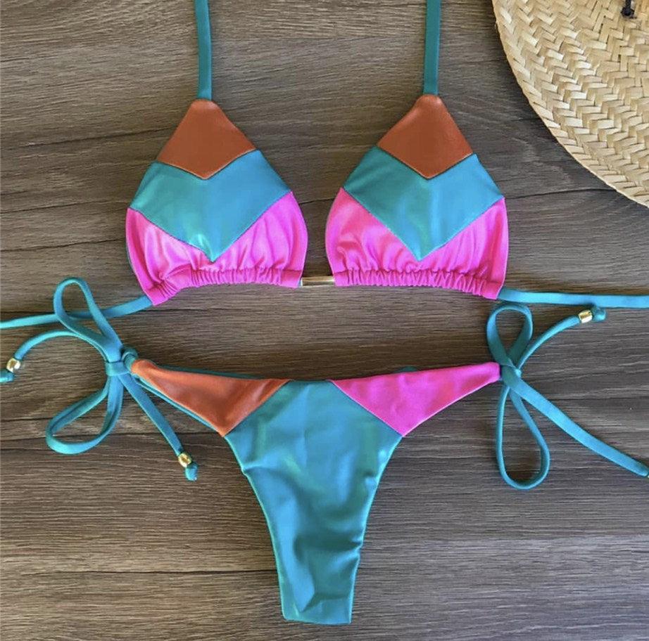 Triangle Tie Side Bikini Swimsuit - Amazitshop