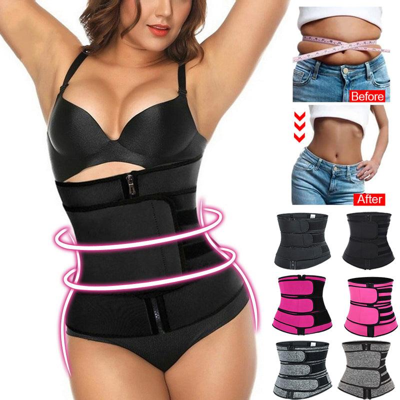 Tummy Sweat Shapewear Bodysuits Women Waist Trainer Slimming 2 - 3 Belts Workout Shaper Corset - Amazitshop