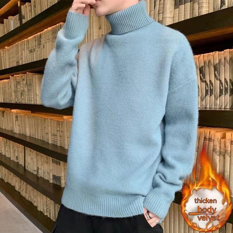 Turtleneck Sweater For Men Loose Velvet Thickened - Amazitshop
