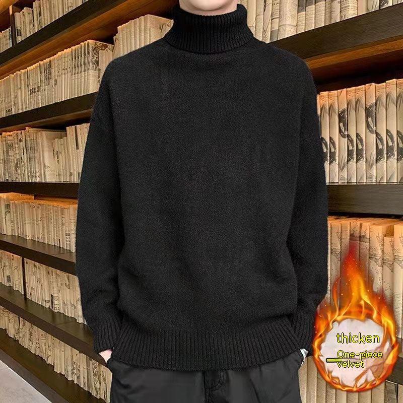 Turtleneck Sweater For Men Loose Velvet Thickened - Amazitshop